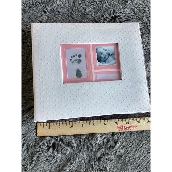 Pearhead Gingham Baby Memory Book Clean-Touch Ink Pad Pink - Picture 9 of 11